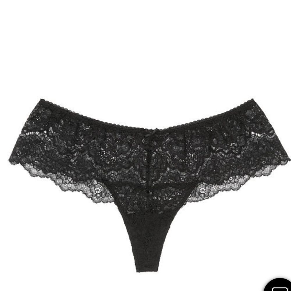 Dream Angel's Victoria's Secret Women Black Lace Hipster Thong Panty Size M